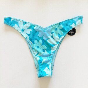 Hollister Cheekiest Fit Floral Blue Bikini Swim Bottoms XL NWT